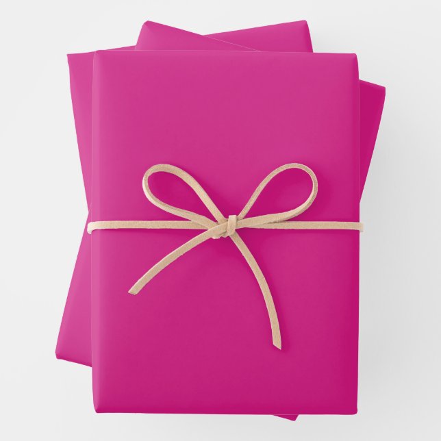 Vivid Pink Solid Colour Wrapping Paper Sheet (In situ)