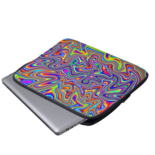 Vivid Psychedelic Neoprene Laptop Sleeve 10"–14" (Front Bottom)