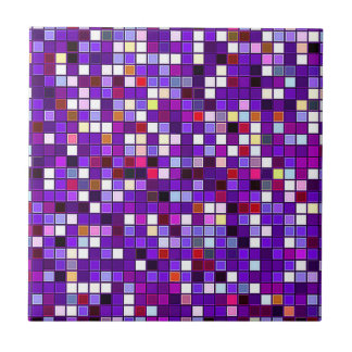 Vivid Purple Multicolored Square Tiles Pattern