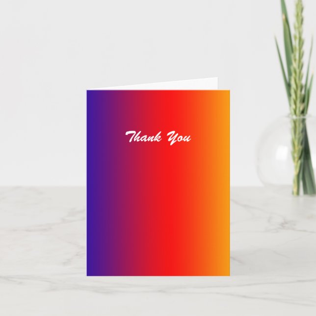 Vivid Rainbow Blank Note Thank You Card (Front)