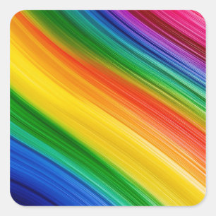 Vivid rainbow colors square sticker