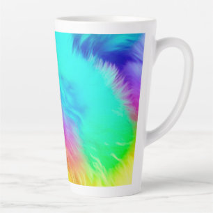 Vivid Rainbow Fluffy Fur Texture-75201 Latte Mug