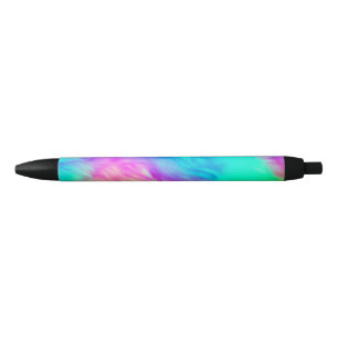 Vivid Rainbow Fluffy Fur Texture Background Design Black Ink Pen