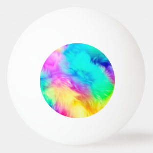 Vivid Rainbow Fluffy Fur Texture Background Design Ping Pong Ball