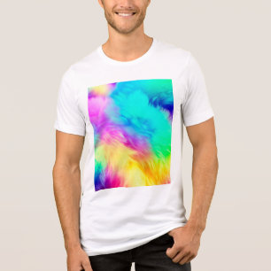 Vivid Rainbow Fluffy Fur Texture Background Design Tri-Blend Shirt