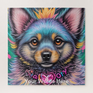 Vivid Rainbow Neon Psychedelic Nature & Wildlife Jigsaw Puzzle