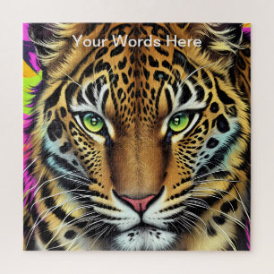 Vivid Rainbow Neon Psychedelic Nature & Wildlife Jigsaw Puzzle