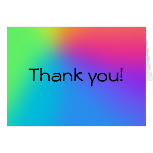 Vivid Rainbow Ombre Birthday Party Thank You Card