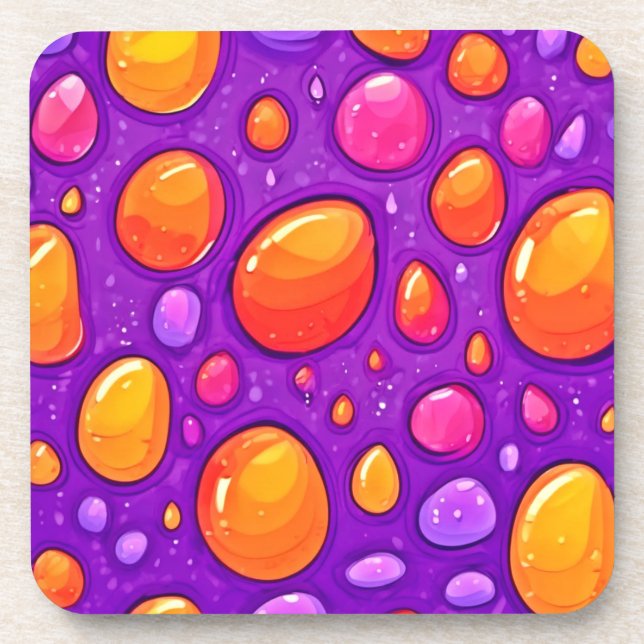 Vivid Raindrop Cartoon Artwork Coaster (Front)