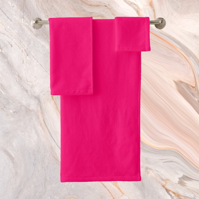 Vivid Raspberry Solid Color Bath Towel Set (Creator Uploaded)