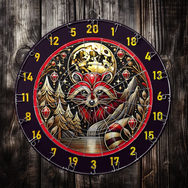 Vivid Red And White Racoon Glows In Nature Dartboard (Creator Uploaded)