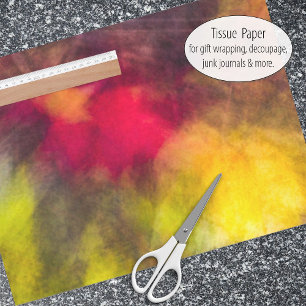 Vivid Red and Yellow Maple Leaf Autumn Abstract Tissue Paper