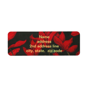 Vivid Red Cyclamen on a dark black background Return Address Label