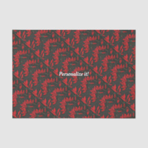 Vivid red Cyclamen on a dark black background Tissue Paper