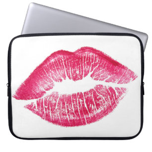 Vivid Red Lips Isolated Illustration Laptop Sleeve