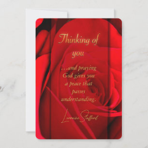 Vivid Red Rose Thinking of You Card