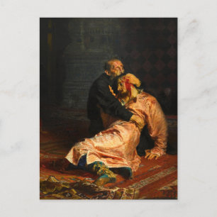 Vivid Retro - Ivan the Terrible and His Son Ivan Invitation Postcard