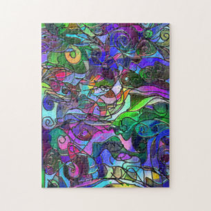 Vivid, Rich Colours: Like Stained Glass Jigsaw Puzzle