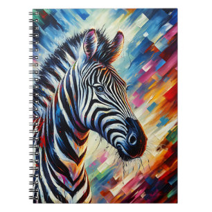 Vivid Safari Spirit – Colorful Zebra Abstract Art Notebook