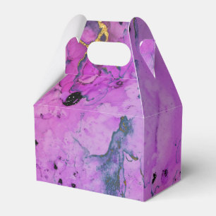 Vivid Shimmering Black and Purple Ink Splash Favour Box