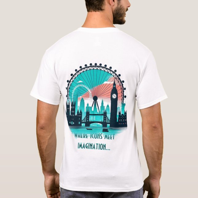 Vivid Silhouettes: A Modern Tribute to London's Ic T-Shirt (Back)