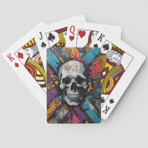 Vivid skull Urban Graffiti Playing Cards