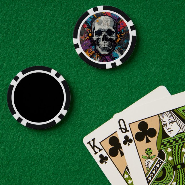 Vivid skull Urban Graffiti Poker Chips (Poker Table (Double))