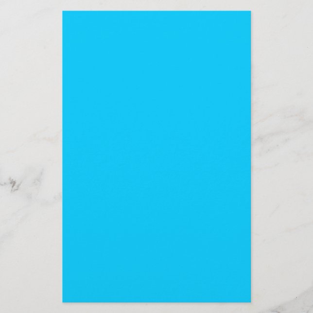 Vivid Sky Blue Solid Color Stationery (Front)