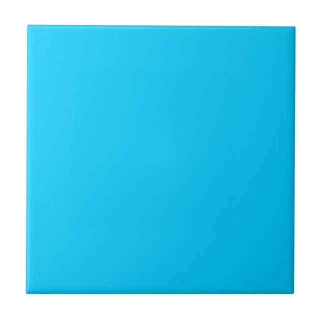Vivid Sky Blue Solid Colour Ceramic Tile (Front)