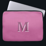 vivid solid pink monogram  laptop sleeve<br><div class="desc">vivid solid pink monogram laptop sleeve.
Hex colour code #CB649C</div>