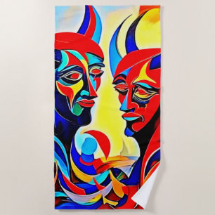 Vivid Spirit Pair Design Beach Towel