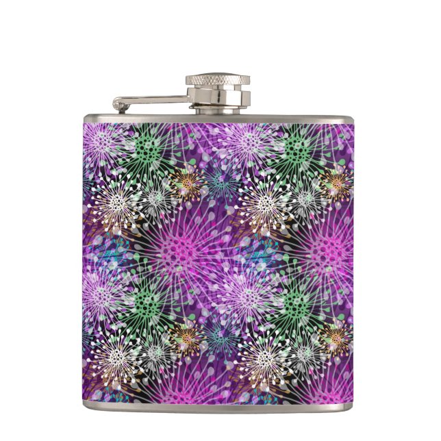 Vivid Spotty Pattern Hip Flask (Front)