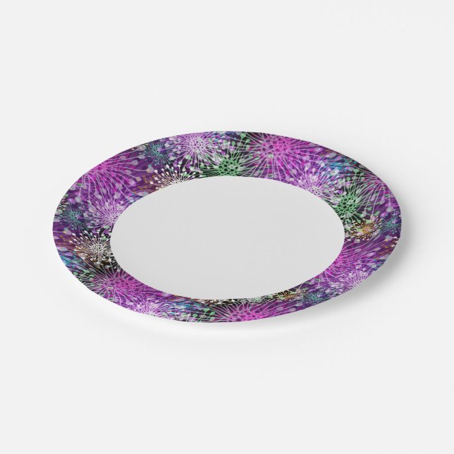 Vivid Spotty Pattern Paper Plate (Angled)