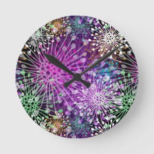 Vivid Spotty Pattern Round Clock