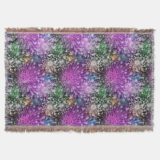 Vivid Spotty Pattern Throw Blanket (Front)