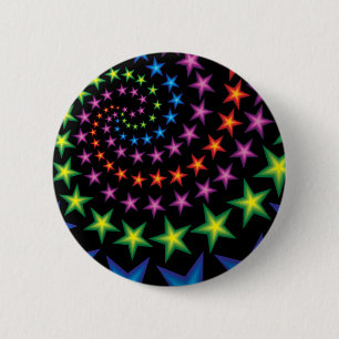 vivid star spirals 6 cm round badge