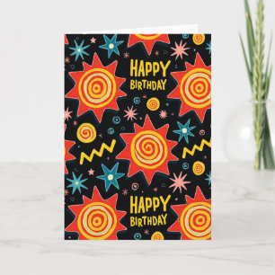 Vivid Starburst Birthday Card