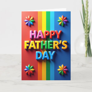 Vivid Stripes Fathers Day Card