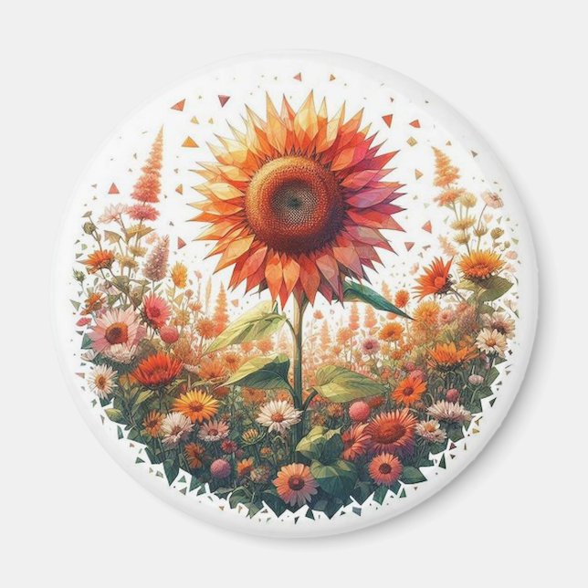 Vivid Sunflower Magnet (Front)