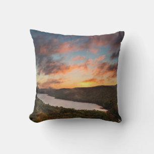Vivid Sunrise Over Lake Of The Clouds In Autumn Cushion