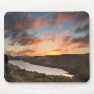 Vivid Sunrise Over Lake Of The Clouds In Autumn Mouse Pad