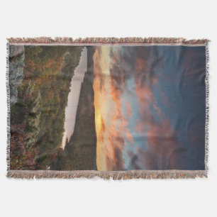 Vivid Sunrise Over Lake Of The Clouds In Autumn Throw Blanket