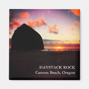 Vivid Sunset Haystack Rock Oregon 2 inch Magnet