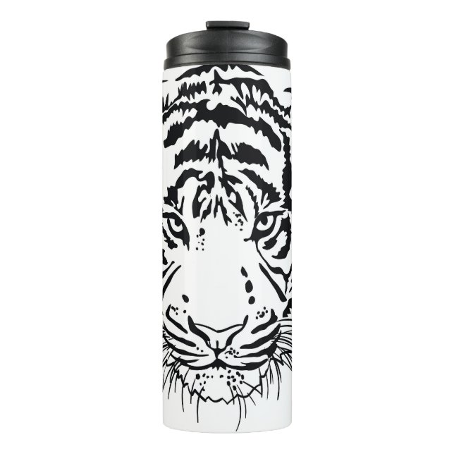 Vivid tiger: majestic wildlife illustration. thermal tumbler (Front)