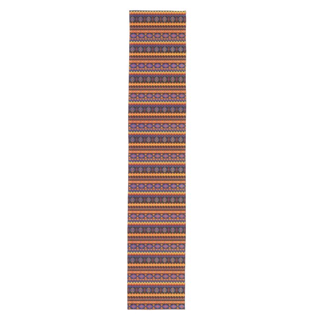 Vivid tribal pattern medium table runner (Front)