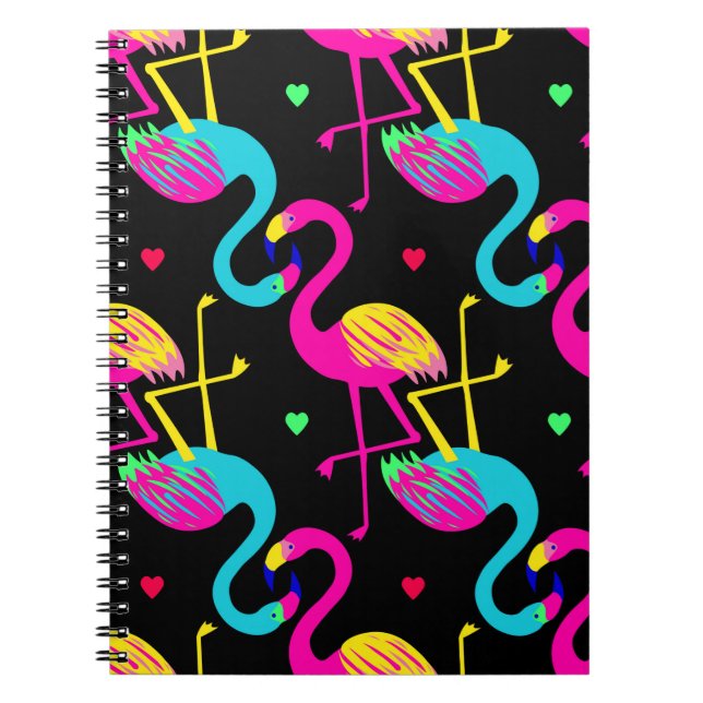 Vivid tropical, exotic hawaiian seamless pattern w notebook (Front)