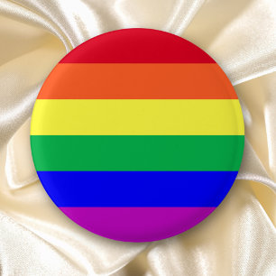 Vivid Vibrant Colour Rainbow Stripes Gay Pride Fla 3 Cm Round Badge