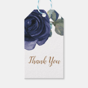 Vivid Vibrant Indigo Purple Blue Floral Wedding Gift Tags