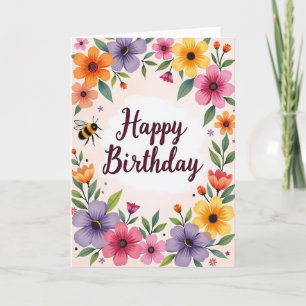 Vivid Watercolor Birthday Card