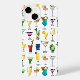 Vivid Watercolor Cocktail Pattern Tote Bag Case-Mate iPhone 14 Case